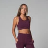 Brassière de Yoga Glamour en Coton Bio Prune - Taille XS - 36 | Vêtements de Yoga Femme -CHIN MUDRA Soldes brassiere de yoga glamour bio 16352413136177cd61b6415