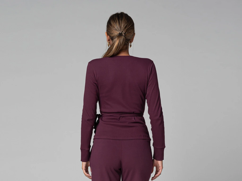 Cache Cœur Bio Prune - Vêtement de Yoga Femme en Coton Bio - Taille XS 36 3 Cache Cœur Bio Prune - Vêtement de Yoga Femme en Coton Bio - Taille XS 36 – Image 3