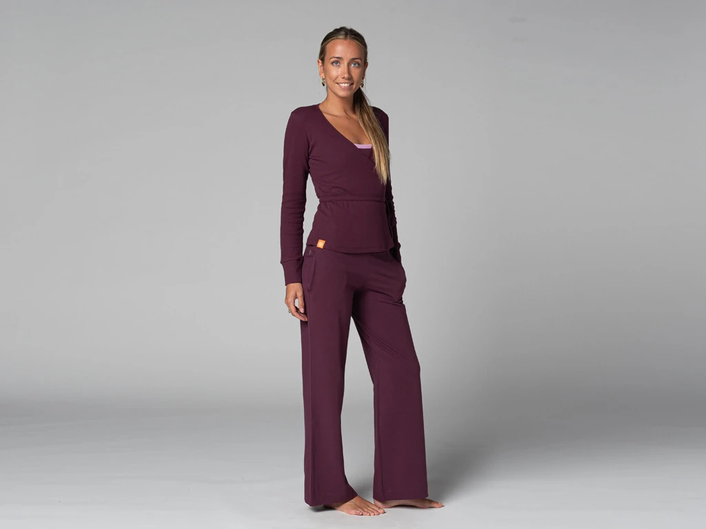 Cache Cœur Bio Prune - Vêtement de Yoga Femme en Coton Bio - Taille XS 36 6 Cache Cœur Bio Prune - Vêtement de Yoga Femme en Coton Bio - Taille XS 36 – Image 6