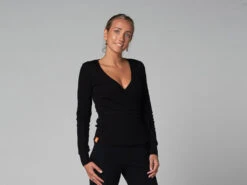 Cache Cœur - Bio Noir Noir XS - 36 | Vêtements de Yoga Femme en Coton Bio