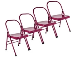 Chaise De Yoga 1 Barre Haute Prune - Lot de 4 | Idéal pour Associations et Pratique du Yoga