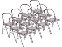 Chaise De Yoga Standard 1 Barre Grise Lot De 12 - Idéal pour Associations et Cours de Yoga