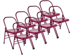 Chaise De Yoga Standard 1 Barre Prune Lot De 8 - Idéal pour Associations & Cours de Yoga