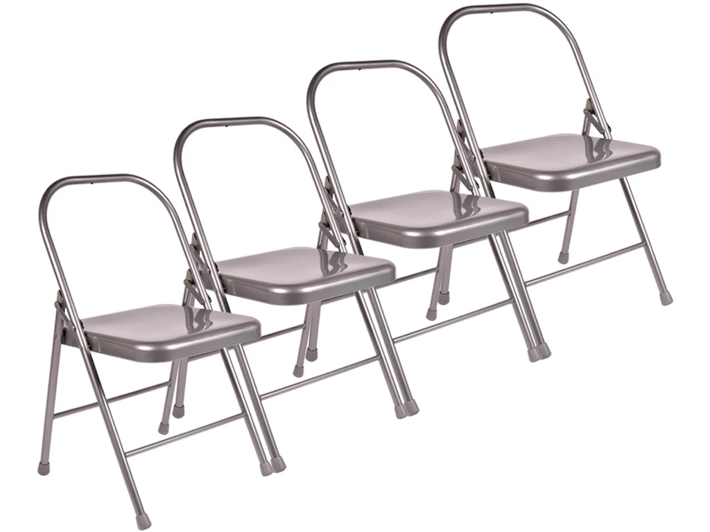 Lot de 4 Chaises de Yoga Standard 2 Barres Grise - Idéal pour Associations et Cours de Yoga 1 Lot de 4 Chaises de Yoga Standard 2 Barres Grise - Idéal pour Associations et Cours de Yoga