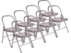 Chaise De Yoga Standard 2 Barres Grise - Lot De 8 | Idéal pour Associations et Cours de Yoga