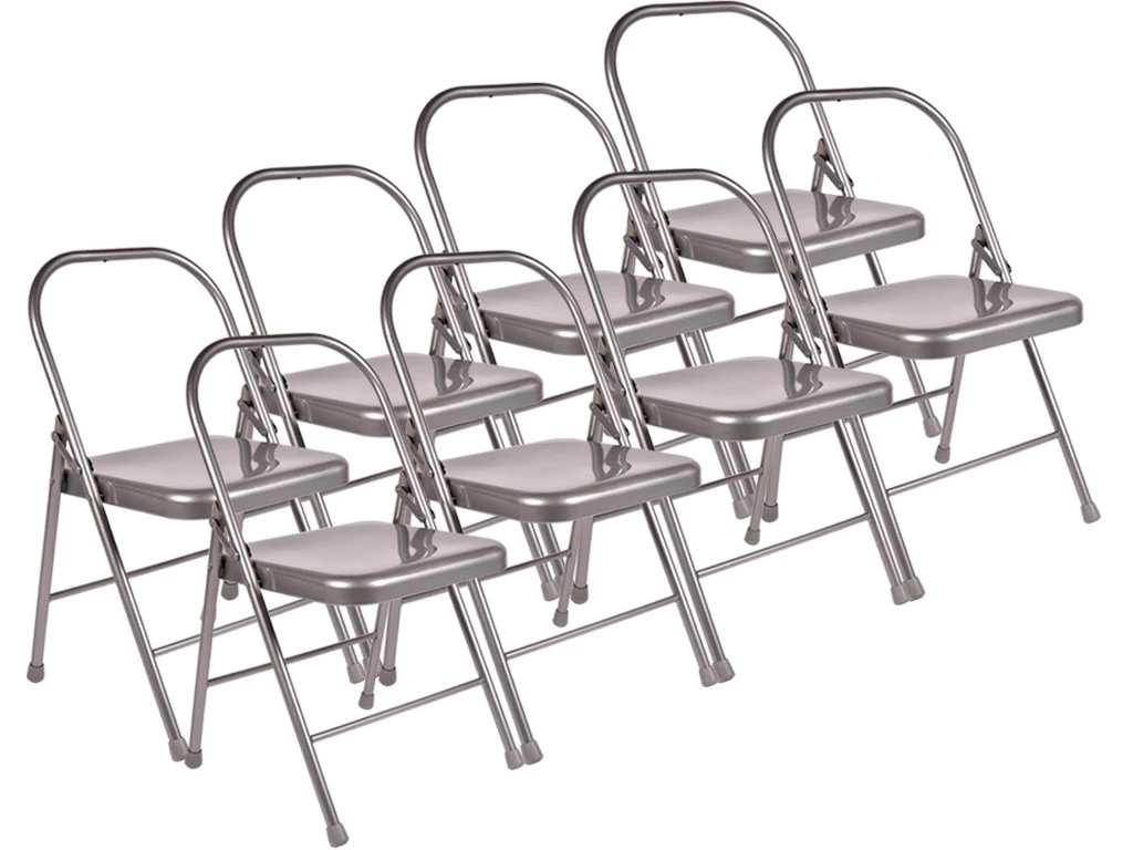 Chaise De Yoga Standard 2 Barres Grise - Lot De 8 | Idéal pour Associations et Cours de Yoga 1 Chaise De Yoga Standard 2 Barres Grise - Lot De 8 | Idéal pour Associations et Cours de Yoga