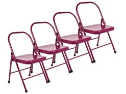 Chaise De Yoga Standard 2 Barres Prune Lot De 4 - Idéal pour Associations et Cours de Yoga