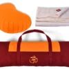 Coffret Tapis De Méditation Complet Bordeaux/Safran Orion - Kit Yoga Essentiel