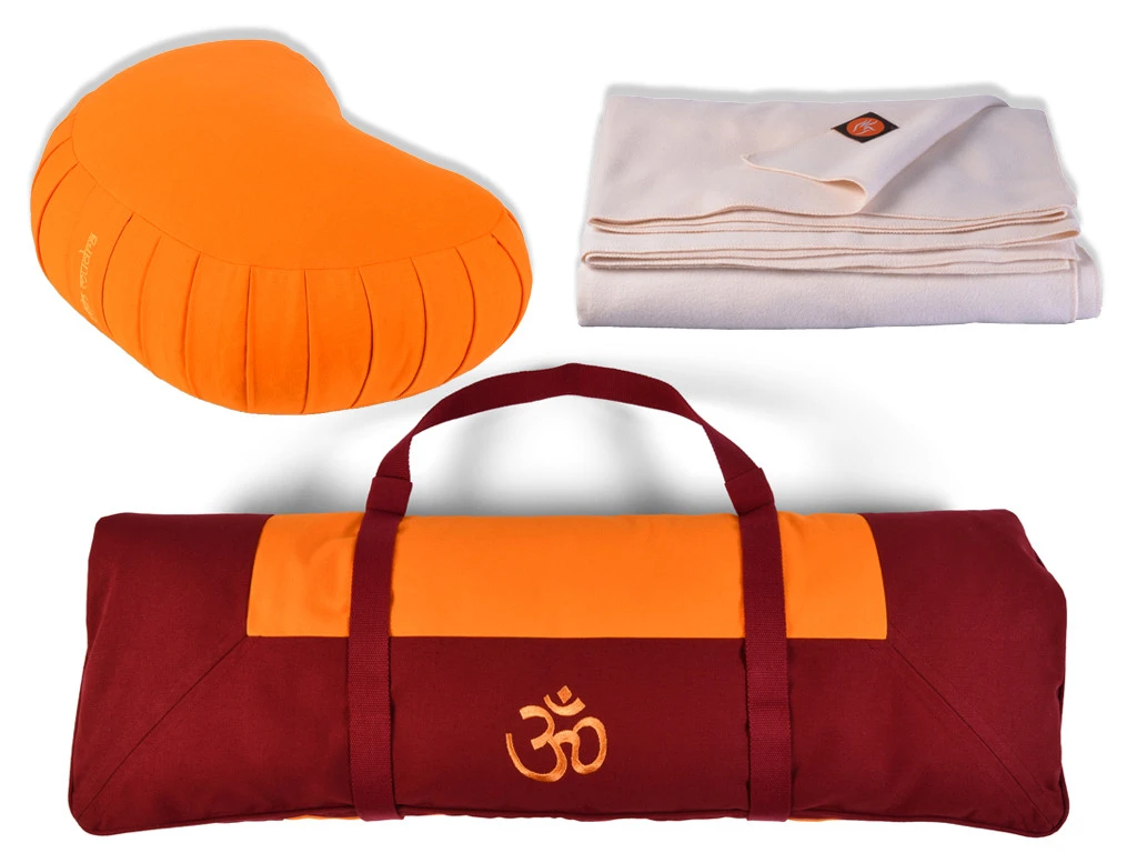 Coffret Tapis De Méditation Complet Bordeaux/Safran Orion - Kit Yoga Essentiel 1 Coffret Tapis De Méditation Complet Bordeaux/Safran Orion - Kit Yoga Essentiel