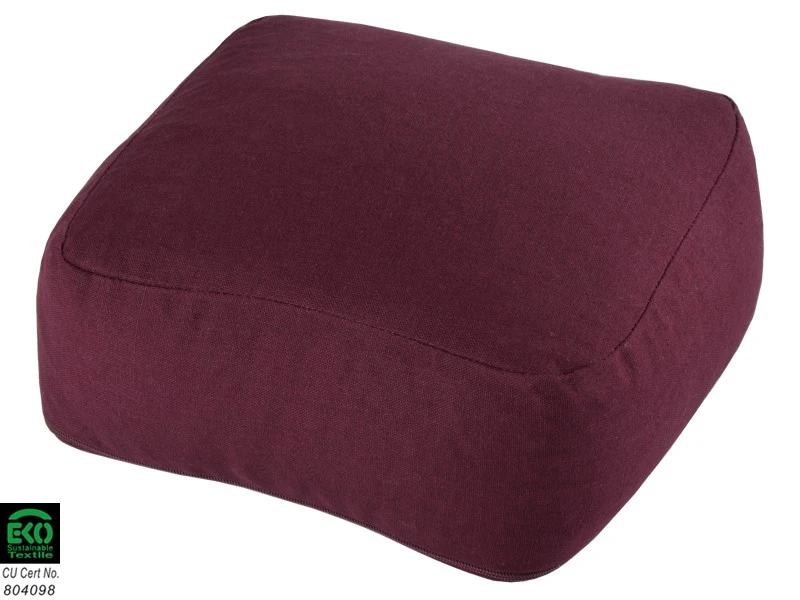 Coussin De Méditation Carré Bio Prune - Zafu Écologique pour Yoga et Méditation 2 Coussin De Méditation Carré Bio Prune - Zafu Écologique pour Yoga et Méditation – Image 2