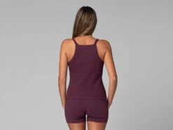 Débardeur Femme Côtelé Prune - Coton Bio - Taille XS (36) - Vêtements de Yoga -CHIN MUDRA Soldes debardeur femme cotele 16358423396180f92360748