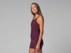 Débardeur Femme Côtelé Prune - Coton Bio - Taille XS (36) - Vêtements de Yoga -CHIN MUDRA Soldes debardeur femme cotele 16358423456180f9296c1df