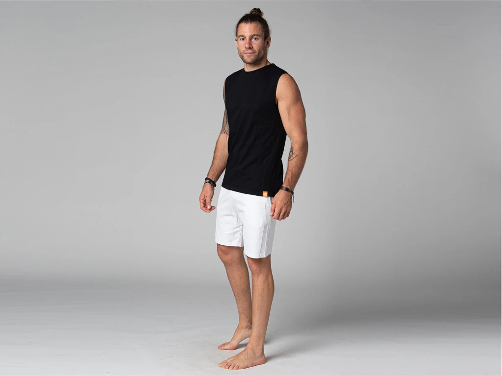 Débardeur Homme 100% Coton Bio Noir - Taille S 38/40 - Vêtement de Yoga Écologique 6 Débardeur Homme 100% Coton Bio Noir - Taille S 38/40 - Vêtement de Yoga Écologique – Image 6