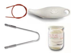 Kit Lota Jala Neti Complet en Porcelaine Blanc 250 Ml - Bien-être et Hygiène Nasale