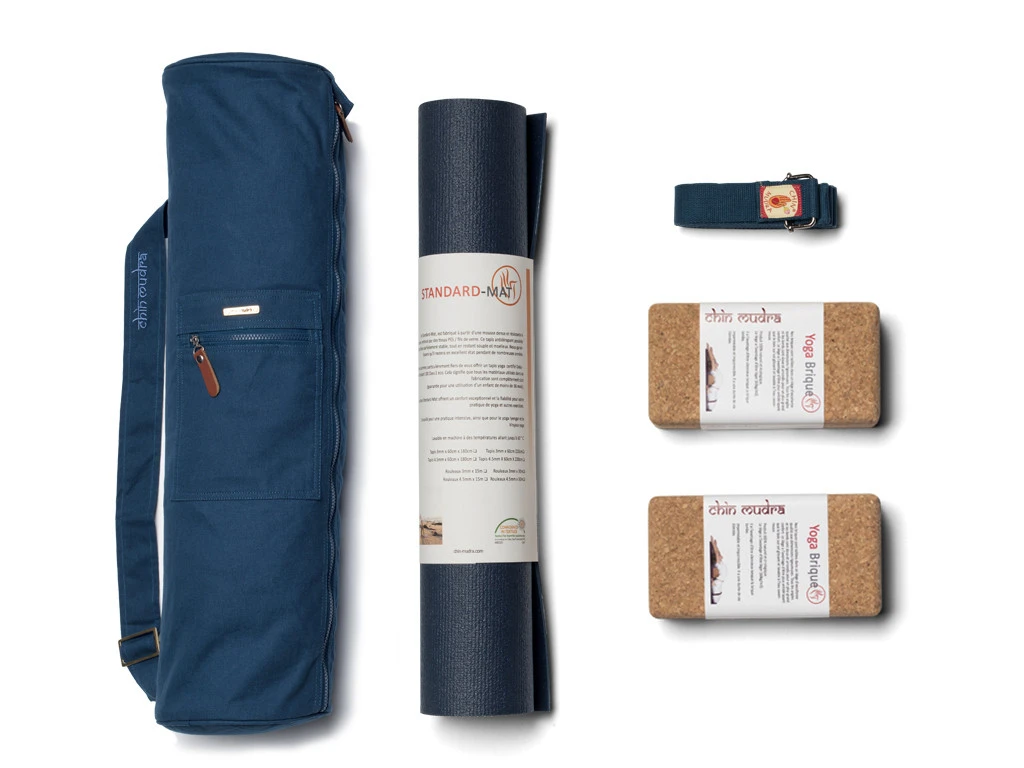 Kit Standard Mat Yoga 4.5mm Bleu - Confort et Durabilité 1 Kit Standard Mat Yoga 4.5mm Bleu - Confort et Durabilité