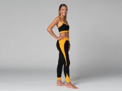 Legging De Yoga Bi-colore Bio Noir Et Safran Noir XS - 36 | Vêtements de Yoga Femme en Coton Bio -CHIN MUDRA Soldes legging de yoga bi colore bio 1635849696618115e01fedb