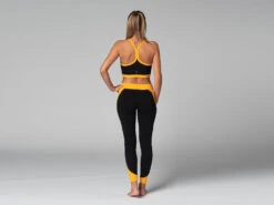 Legging De Yoga Bi-colore Bio Noir Et Safran Noir XS - 36 | Vêtements de Yoga Femme en Coton Bio -CHIN MUDRA Soldes legging de yoga bi colore bio 1635849700618115e46caad