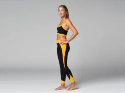 Legging De Yoga Bi-colore Bio Noir Et Safran Noir XS - 36 | Vêtements de Yoga Femme en Coton Bio -CHIN MUDRA Soldes legging de yoga bi colore bio 1635849705618115e9eb303