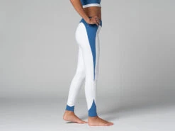 Legging De Yoga Bi-colore Bio Blanc XS - 36 | Vêtements de Yoga Femme en Coton Bio