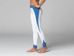 Legging De Yoga Bi-colore Bio Blanc XS - 36 | Vêtements de Yoga Femme en Coton Bio -CHIN MUDRA Soldes legging de yoga bi colore bio 16358497466181161271055