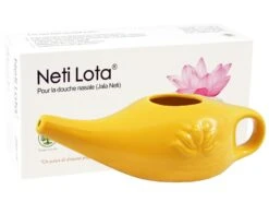 Lota en Porcelaine Émaillée 250ml Jaune Safran - Neti Pot pour le Bien-être Nasal