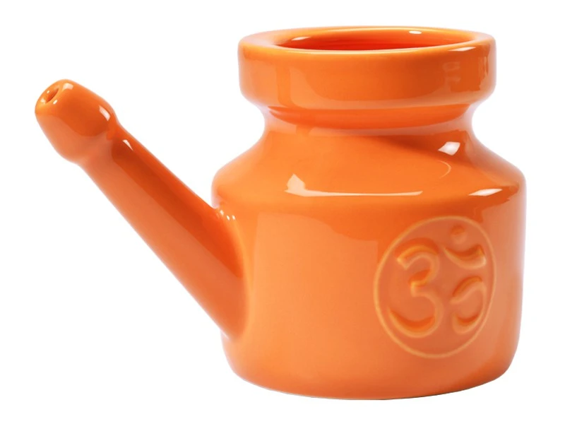 Lota Om en Porcelaine Émaillée 400ml Orange Safran - Neti Pot pour le Bien-être Nasal 2 Lota Om en Porcelaine Émaillée 400ml Orange Safran - Neti Pot pour le Bien-être Nasal – Image 2
