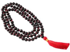 Mala 108 Perles 8mm Bois De Rose - Support de Méditation en Bois Naturel