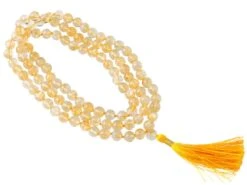 Mala 108 Perles 8mm en Citrine - Support de Méditation Naturel | Accessoire de Bien-être