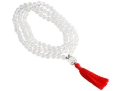 Mala 108 Perles 8mm Cristal De Roche - Support de Méditation Naturel