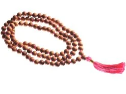 Mala 108 Perles 8mm en Santal et Rose - Support de Méditation Naturel | Méditation et Pleine Conscience