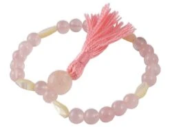 Mala 27 Perles - Quartz Rose & Nacre | Support de Méditation Naturel