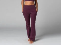 Pantalon De Yoga Femme Confort - Coton Bio Prune - Taille XS 36