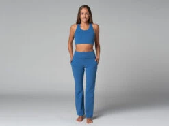 Pantalon de Yoga Femme Confort en Coton Bio - Bleu - Taille XS (36) -CHIN MUDRA Soldes pantalon de yoga femme confort bio 163584851361811141d8b92