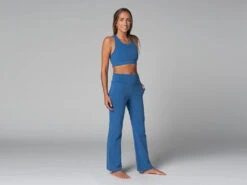 Pantalon de Yoga Femme Confort en Coton Bio - Bleu - Taille XS (36) -CHIN MUDRA Soldes pantalon de yoga femme confort bio 1635848519618111478882f