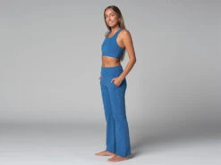 Pantalon de Yoga Femme Confort en Coton Bio - Bleu - Taille XS (36) -CHIN MUDRA Soldes pantalon de yoga femme confort bio 16358485396181115bc7895