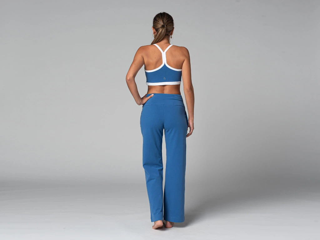 Pantalon De Yoga Femme Jazzy - Coton Bio Bleu - Taille XS (34) - Confort et Élégance 7 Pantalon De Yoga Femme Jazzy - Coton Bio Bleu - Taille XS (34) - Confort et Élégance – Image 7