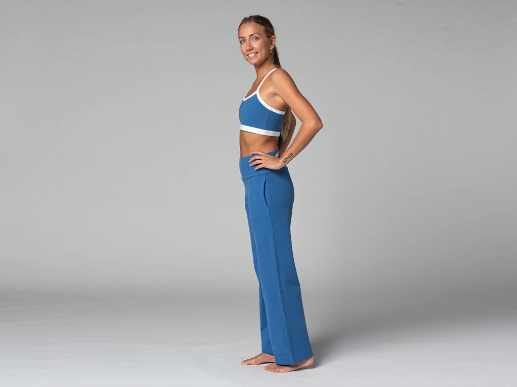 Pantalon De Yoga Femme Jazzy - Coton Bio Bleu - Taille XS (34) - Confort et Élégance 8 Pantalon De Yoga Femme Jazzy - Coton Bio Bleu - Taille XS (34) - Confort et Élégance – Image 8