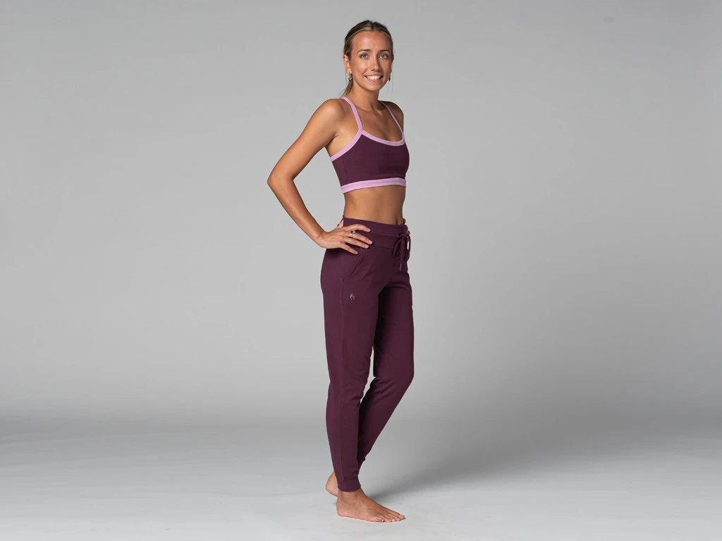 Pantalon de Yoga Femme Jogg - Bio Prune XS 36 | Coton Biologique Confortable 6 Pantalon de Yoga Femme Jogg - Bio Prune XS 36 | Coton Biologique Confortable – Image 6
