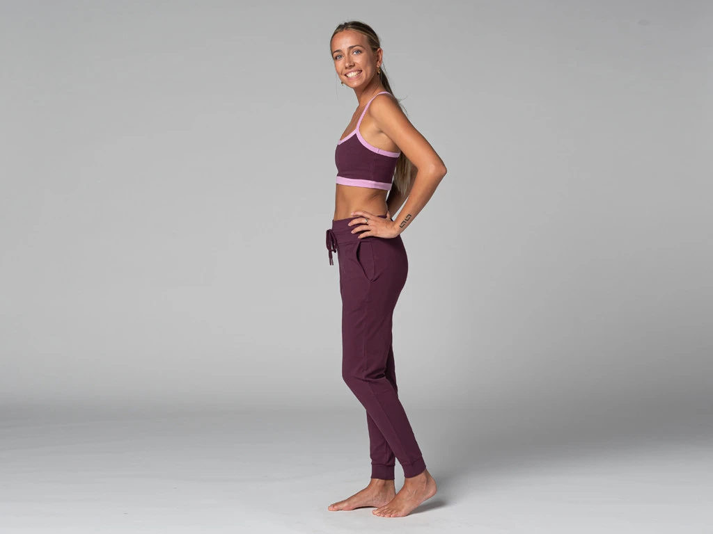 Pantalon de Yoga Femme Jogg - Bio Prune XS 36 | Coton Biologique Confortable 8 Pantalon de Yoga Femme Jogg - Bio Prune XS 36 | Coton Biologique Confortable – Image 8