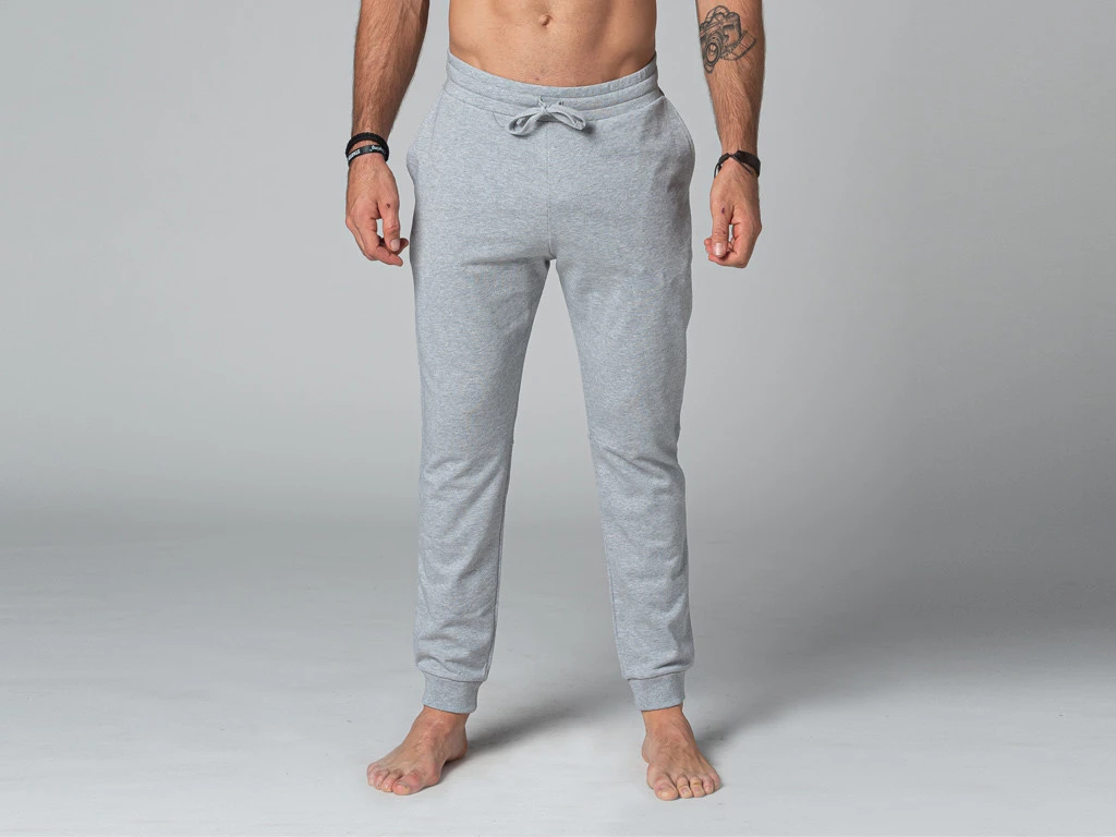 Pantalon De Yoga Homme Jogger - Coton Bio Gris - Taille S 38/40 1 Pantalon De Yoga Homme Jogger - Coton Bio Gris - Taille S 38/40