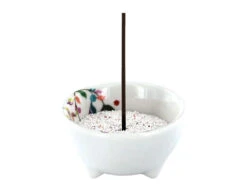 Porte Encens Flora en Céramique Ø 7 x H. 4 CM - Méditation et Relaxation