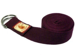 Sangle de Yoga 100% Coton Bio Boucle 1/2 Lune Prune - Accessoire Yoga Écologique