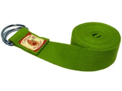 Sangle De Yoga 100% Coton Bio Boucle 1/2 Lune Vert - Accessoire de Yoga Écologique