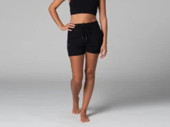 Short de Yoga Cool Bio Noir XS 36 - Vêtements de Yoga Femme en Coton Bio