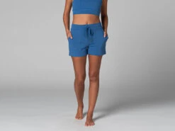Short De Yoga Cool - Bio Bleu Bleu XS - 36 | Vêtements de Yoga Femme en Coton Bio