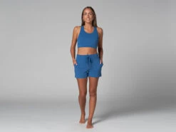 Short De Yoga Cool - Bio Bleu Bleu XS - 36 | Vêtements de Yoga Femme en Coton Bio -CHIN MUDRA Soldes short de yoga cool bio 163584645561810937be841