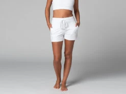 Short de Yoga Cool Bio Blanc XS 36 - Vêtements de Yoga Femme en Coton Bio