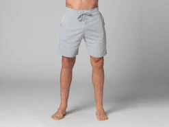 Short de Yoga Homme en Coton Bio - Gris Taille S (38/40) - Confort et Respirabilité