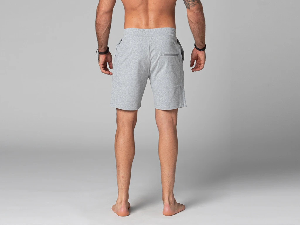 Short de Yoga Homme en Coton Bio - Gris Taille S (38/40) - Confort et Respirabilité 3 Short de Yoga Homme en Coton Bio - Gris Taille S (38/40) - Confort et Respirabilité – Image 3