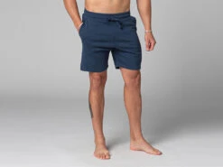 Short de Yoga pour Homme en Coton Bio - Bleu - Taille S (38/40)